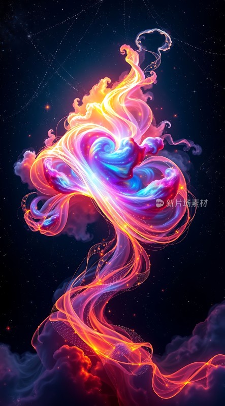 五彩祥云神秘火焰梦幻星空色彩斑斓