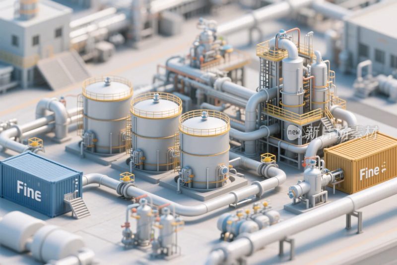 工业设施插画场景图