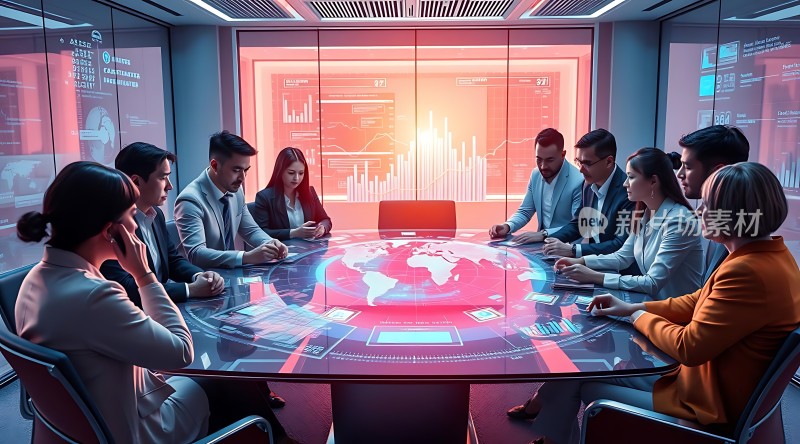 商务会议讨论全球策略