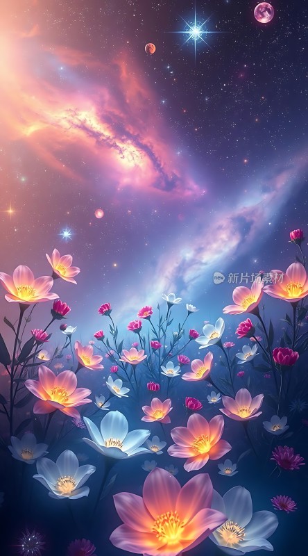 星空下的梦幻花海