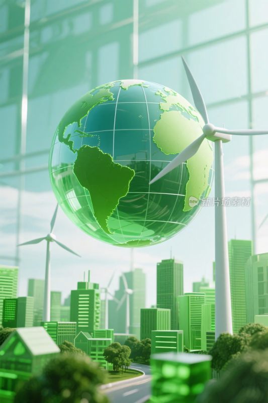 绿色环保城市插画