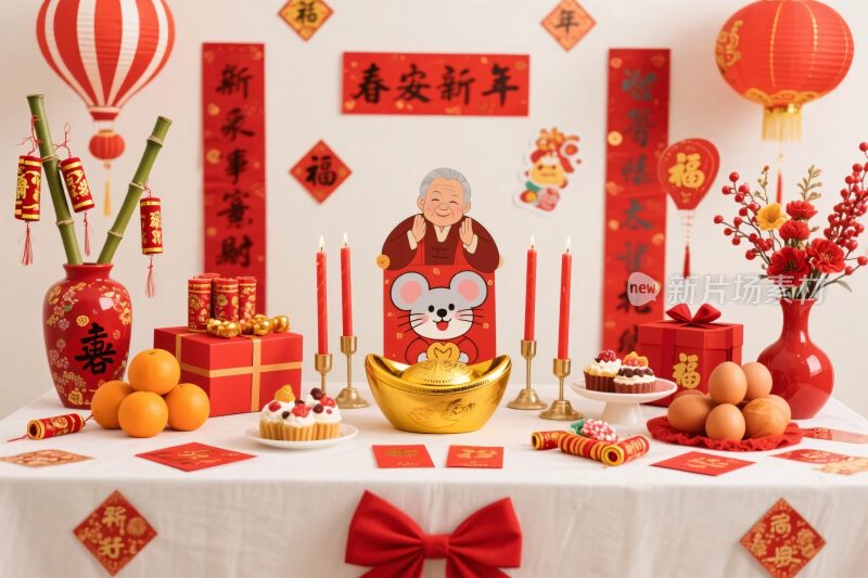 春节喜庆布置场景