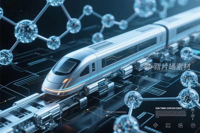 科技感高速列车插画