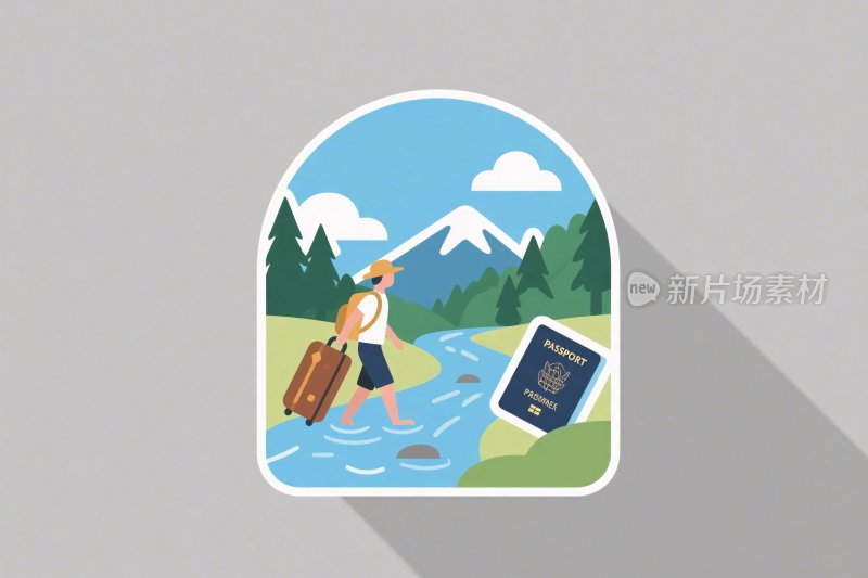 旅行插画户外场景