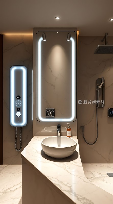 现代浴室设计智能镜面洗手台