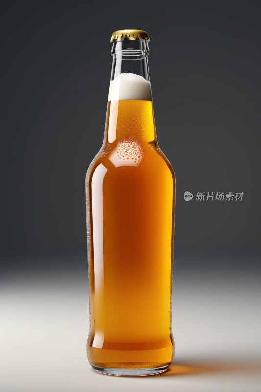 一瓶啤酒特写上面有盖子高清图片