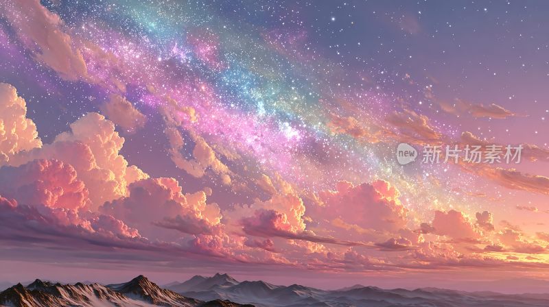 梦幻绚丽的星空云海景观