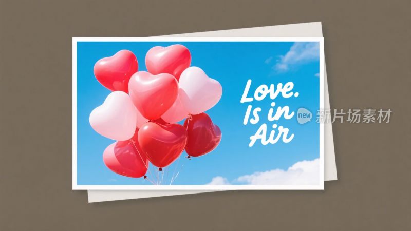 爱心气球主题卡片