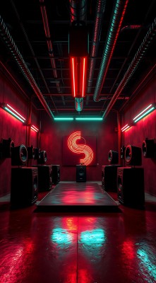 霓虹灯光下的音乐派对现场 霓虹灯光下的音乐派对现场