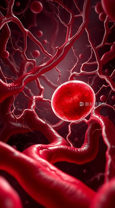 红色血管与血细胞的艺术表现