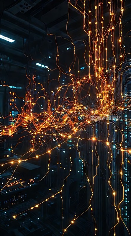 城市夜空下的光之网络