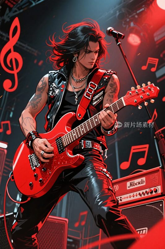 摇滚舞台吉他表演