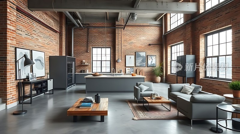 工业风大宅砖墙灰瓦现代家具温馨舒适