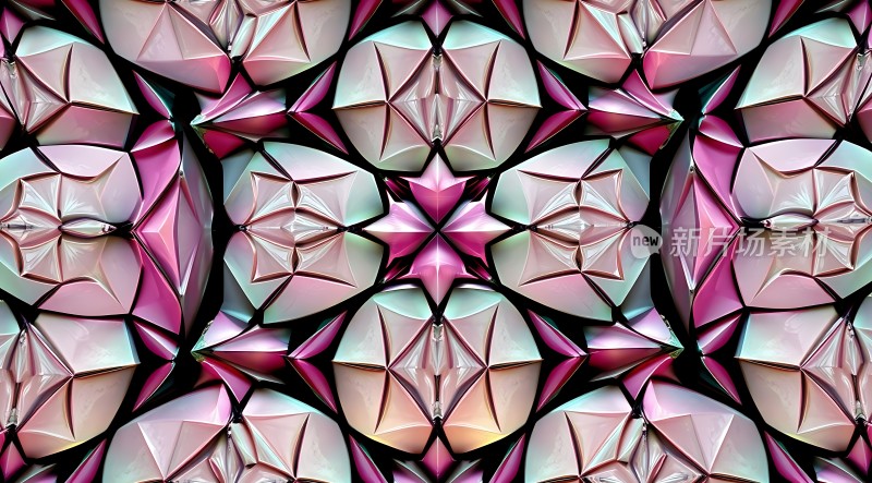 粉蓝渐变几何图案