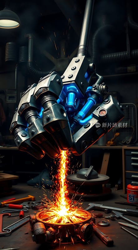 机械臂焊接火花四溅