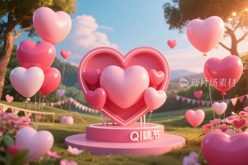 情人节爱心场景