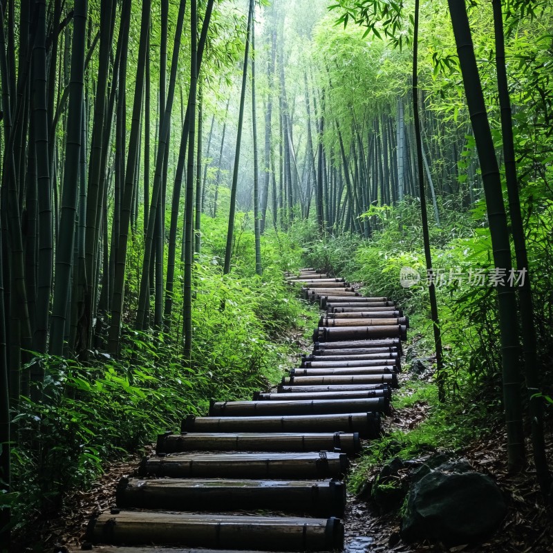 竹林台阶山路