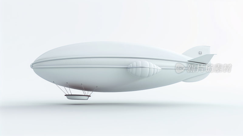 3d卡通风格的白色飞艇立体图标元素
