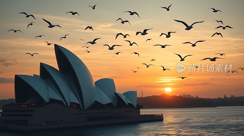 悉尼歌剧院日落美景