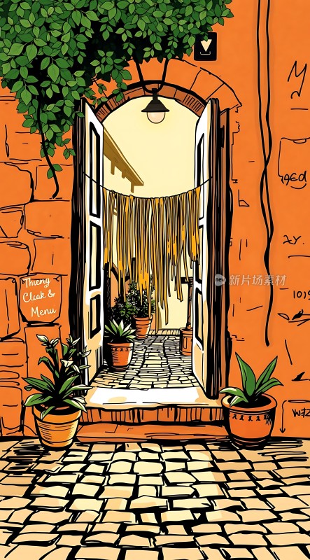 阳光午后绿意盎然的小院