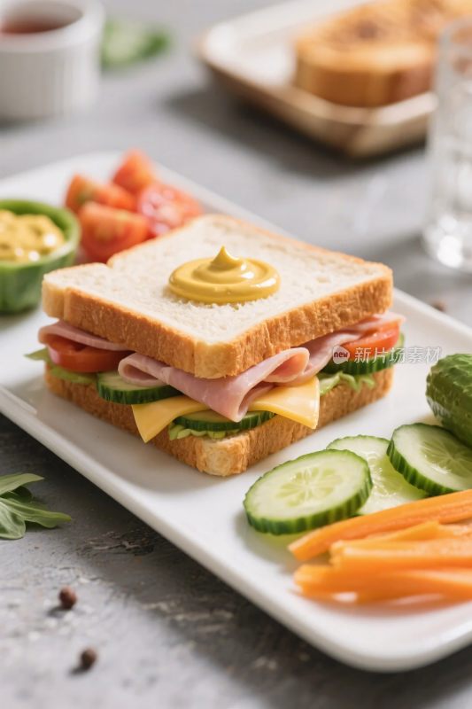 美食三明治食物特写