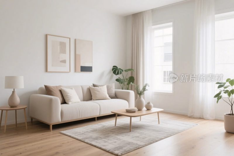 简约温馨的现代客厅场景