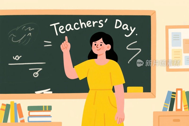 教师节教师课堂插画