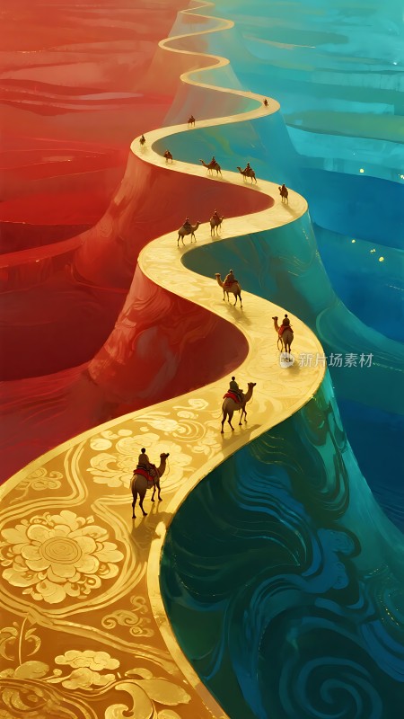 丝绸之路上的驼队