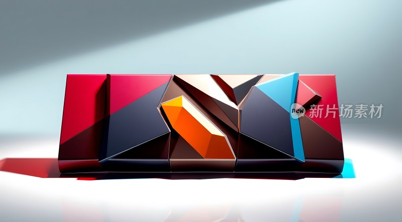 新片场素材多彩几何艺术装置