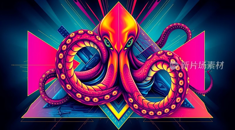 霓虹章鱼几何世界
