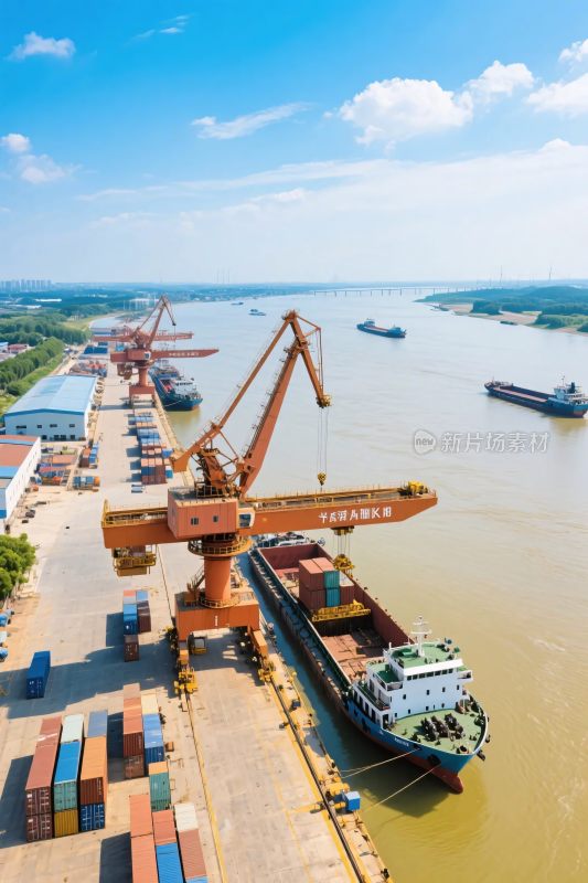 港口集装箱码头航拍图