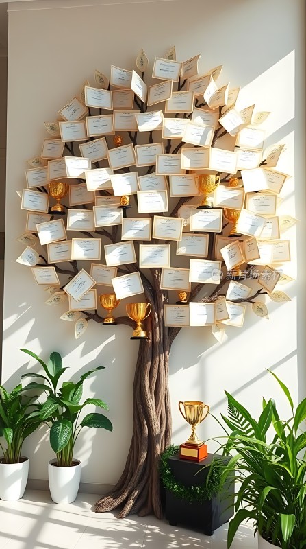 荣誉之树奖杯与证书共筑辉煌成就