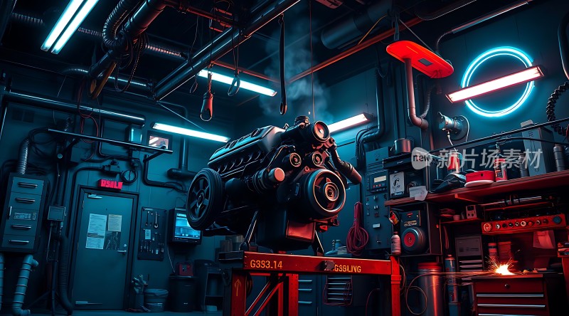机械车间里的神秘发动机