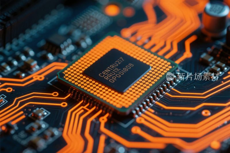 电子电路板芯片特写