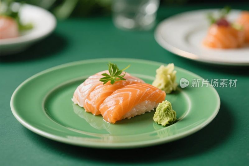 三文鱼寿司美食摆盘