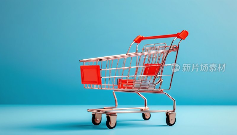 蓝色购物车背景