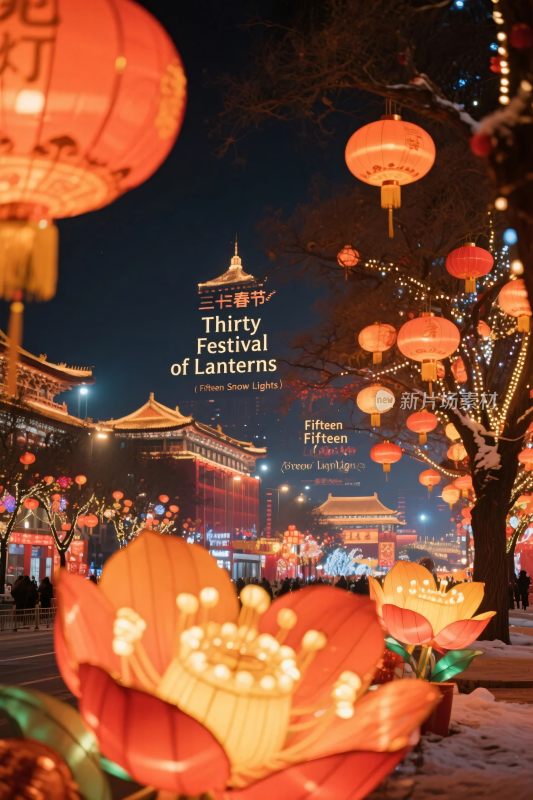 元宵节灯会夜景