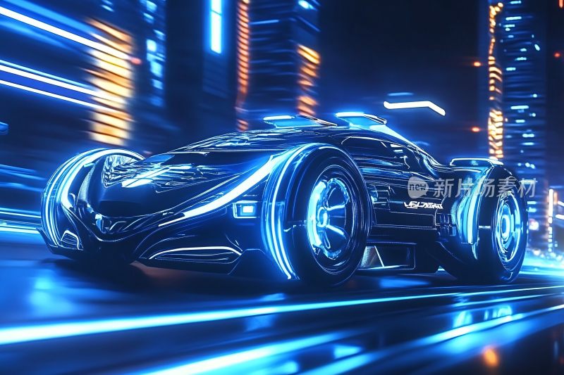 未来感酷炫概念跑车插画