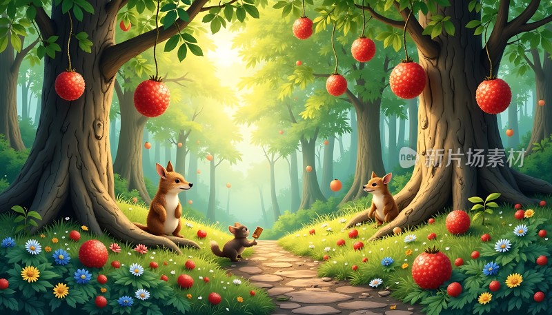 森林里的草莓盛宴