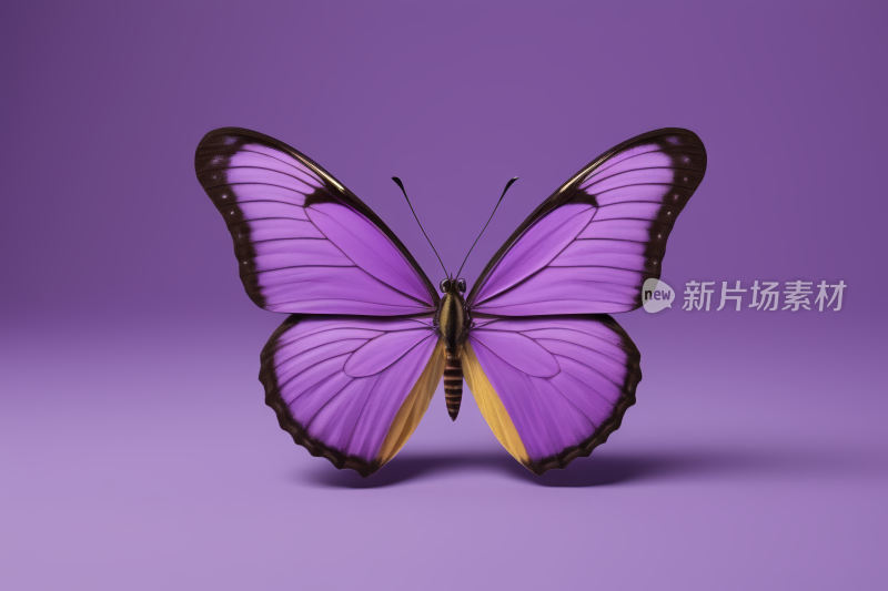 紫色蝴蝶紫色背景上有黑色翅膀图片
