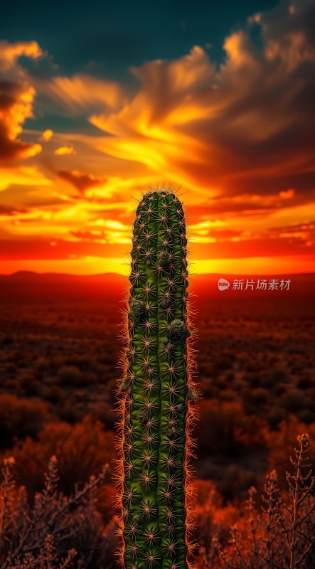 日落下的坚韧生命