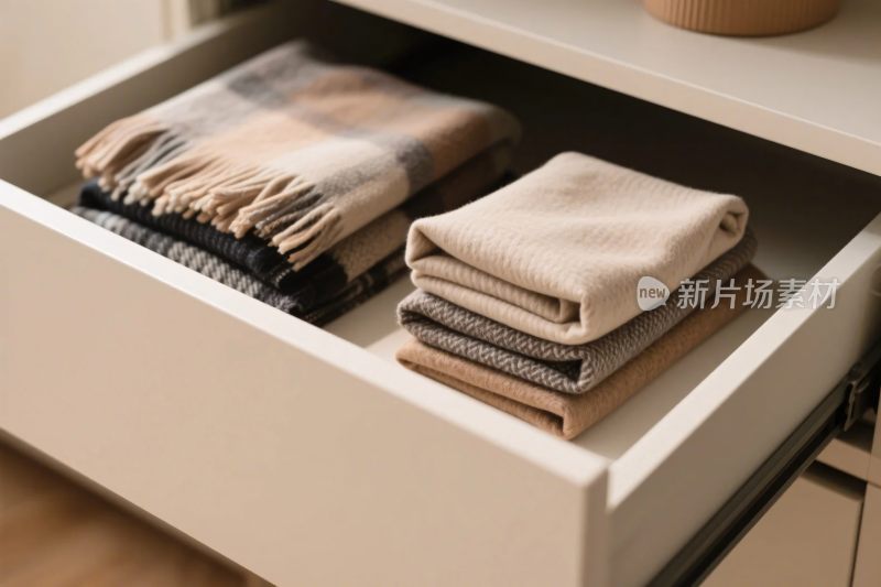 抽屉里的整齐布艺