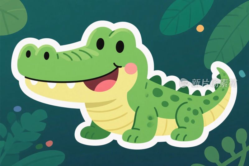卡通鳄鱼插画