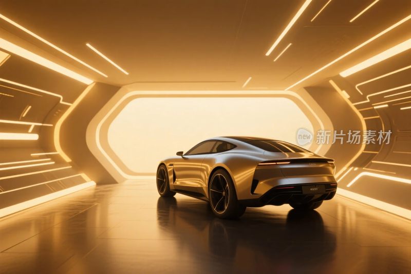 科幻风格跑车隧道画面