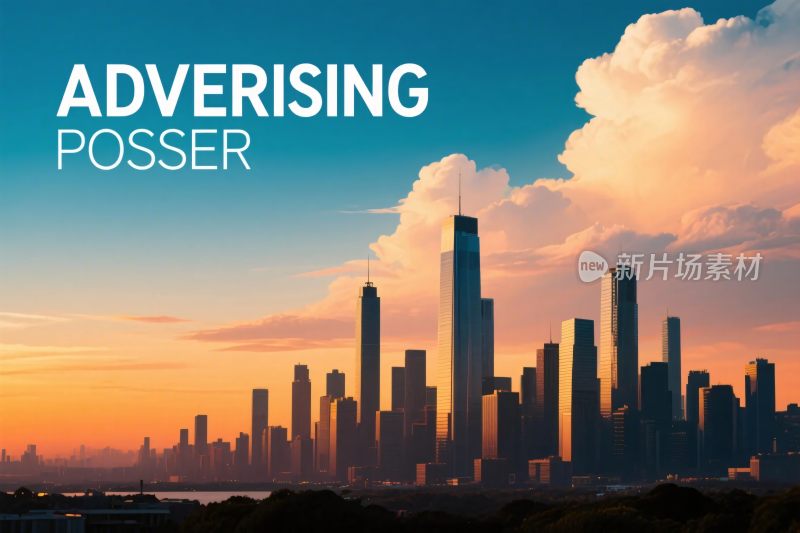 城市天际线广告海报