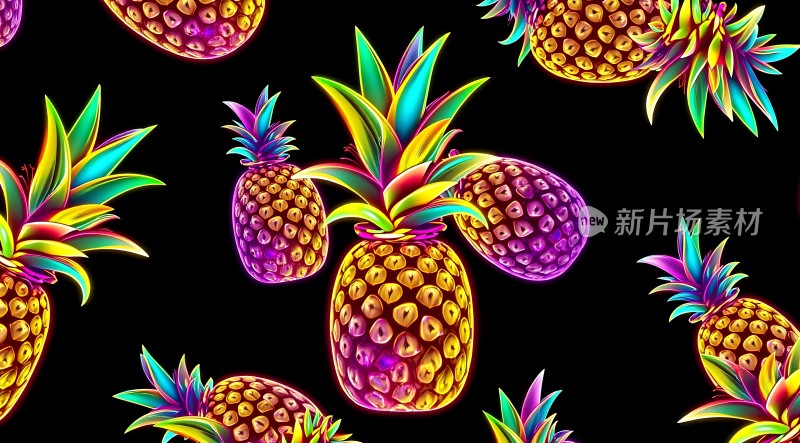 多彩菠萝图案