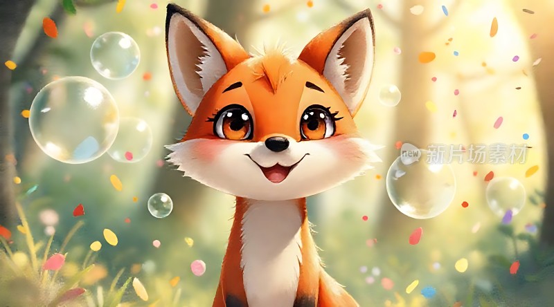 阳光下的快乐小狐狸