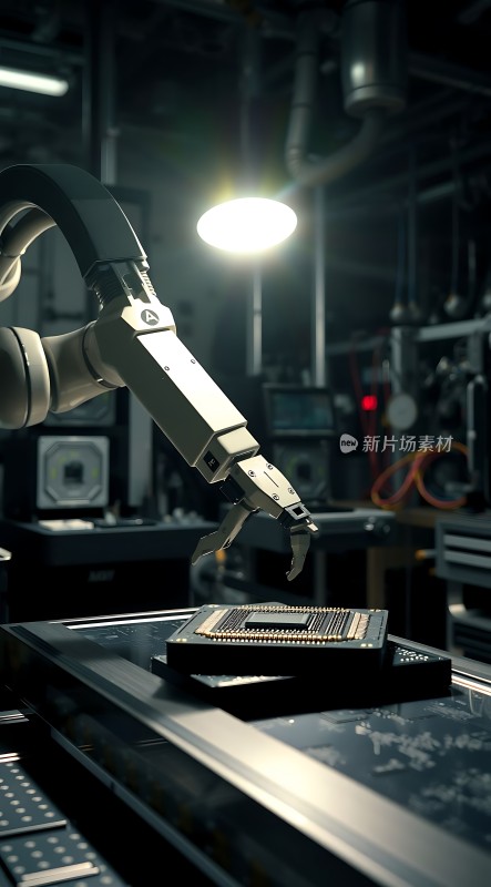 工业机器人操作精密芯片生产流程
