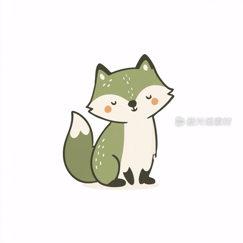 可爱的卡通小狐狸插画