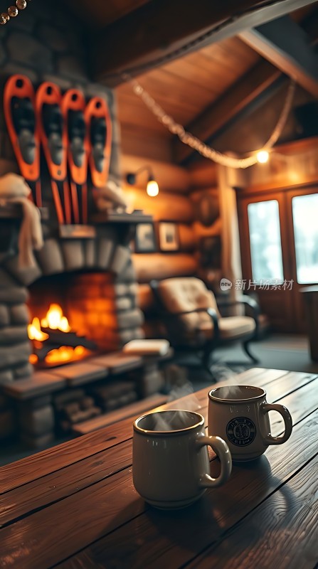 温馨壁炉旁的温暖时刻